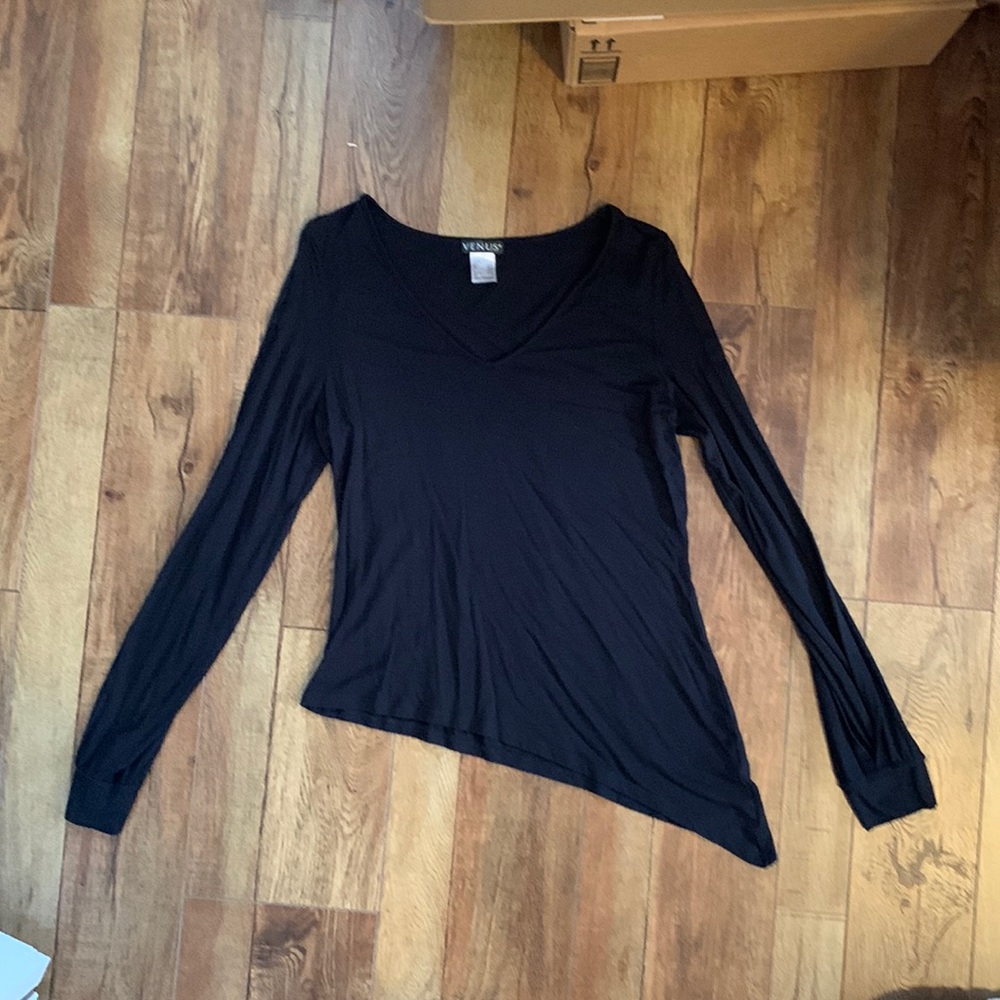 Venus Black Open Sleeve Shirt Size Small